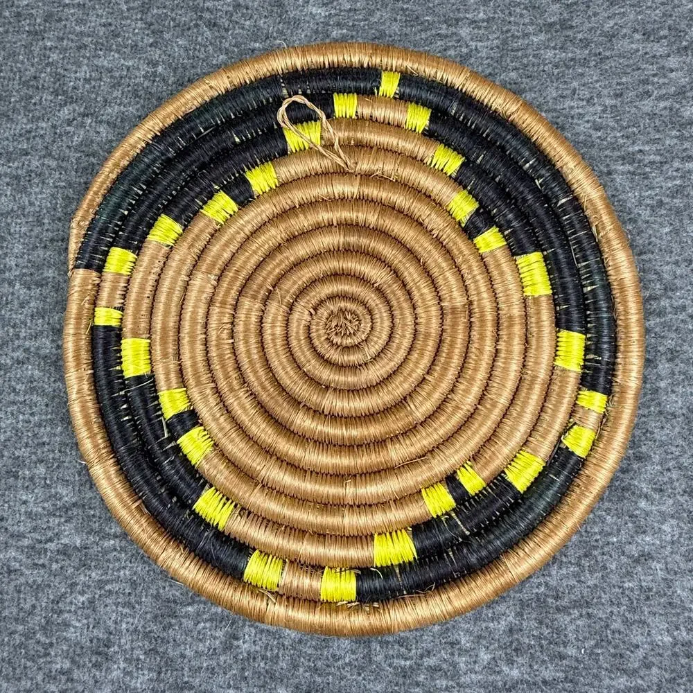 African Agaseke Wall Basket Traditional Artisan Handwoven Sisal Hanging Plate